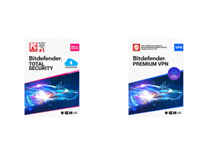 Bitdefender Total Security 2023  10 Devices  1 Year  Download and Bitdefender Premium VPN  10 Devices  1 Year  Download