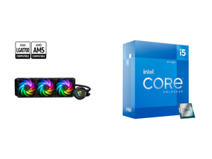 MSI MAG Core Liquid 360R V2 AIO Liquid CPU Cooler 360mm Radiator Triple PWM ARGB Lighting Controlled by Software LGA 1700 Ready  AM5 Compatible and Intel Core i512600K  Core i5 12th Gen Alder Lake 10Core 6P4E 37 GHz LGA 1700 125W In