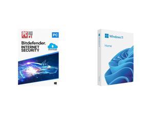 Bitdefender Internet Security 2024  1PC  1 Year  Download and Microsoft Windows 11 Home USB