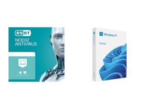 ESET NOD32 Antivirus 2024  1 Device  1 Year  Download and Microsoft Windows 11 Home USB