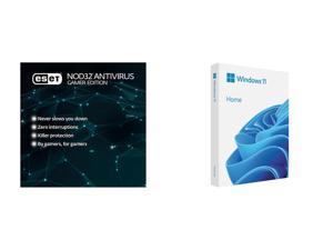 ESET NOD32 Antivirus 2024 Gamer Edition 1 Year  1 PC Download and Microsoft Windows 11 Home USB