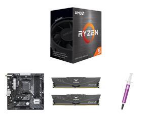 CPU Motherboard Memory CPU Thermal Paste / Grease Combo -  AMD 100-100000457BOX Bundle with  ASRock B450M/AC R2.0  and Team Group TLZGD416G3200HC16CDC and Cooler Master MGZ-NDSG-N07M-R2