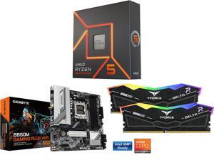 CPU Motherboard Memory Combo - AMD Ryzen 5 7600X Bundle with GIGABYTE B650M GAMING PLUS WIFI and Team Group FF3D516G6000HC38ADC01 CPU Motherboard Memory Combo - AMD Ryzen 5 7600X Bundle with GIGABYTE B650M GAMING PLUS WIFI and Team Group FF3D516G6000HC38ADC01