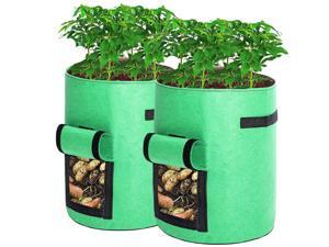 Guierus 7 Gallon Plant Grow Bags Set of 2 for Planting a Variety of Vegetables Guierus 7 Gallon Plant Grow Bags Set of 2 for Planting a Variety of Vegetables