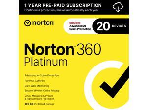 Norton 360 Platinum 2026 Antivirus software for 20 Devices