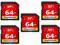 GIGASTONE 64GB 5-Pack SD Card UHS-I U1 Class 10 SDXC Memory Card High-Speed Full HD Video Canon Nikon Sony Pentax Kodak Olympus Panasonic Digital Camera, with 5 mini cases