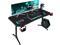 Furmax 55 Inch Gaming Desk Racing Style PC Computer Desk Y-shaped Table Home Office Desk with Large Carbon Fiber Surface, Free Mouse Pad, Headphone Hook, Gaming Handle Rack and Cup Holder (Black)