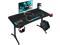 Furmax 43 Inch Gaming Desk Racing Style PC Computer Desk Y-shaped Home Office with Desk Large Carbon Fiber Desktop, Cup Holder, Headphone Hook, Full Mouse Pad and Gaming Handle Rack (Black)
