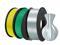 3 Packs of 1.75 mm Consumables for PLA 3D Printers for 3D Printers, Dimensional Accuracy +/- 0.03 mm, 1KG Spool(2.2lbs) x3, (Silver + Green + Yellow-3 pieces)