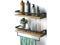Floating Shelves Wall Mounted for Bathroom, Kitchen, Bedroom, Storage Shelf with Towel Holder, Rustic Wood Set of 2