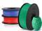 3 Pack PLA Filament 1.75mm 3D Printer Consumables , 1kg Spool (2.2lbs)x3, PLA+ Dimensional Accuracy +/- 0.02mm, Fit Most FDM Printer(green+red+blue - 3 Pack)