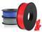 3 Pack PLA Filament 1.75mm 3D Printer Consumables , 1kg Spool (2.2lbs)x3, Dimensional Accuracy +/- 0.02mm, Fit Most FDM Printer(red+silver+blue - 3 Pack)