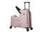 Apelila 22 inch Ride on Suitcase for Kids Travel Trolley Luggage with Spinner Wheels for Child with Combination Lock/Safety Belt/Telescoping Handle Pink