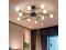Garwarm Sputnik Chandelier Modern Ceiling Light Fixture, 10-Light Mid Century Industrial Metal Sputnik Semi Flush Mount Light, Gold & Black Ceiling Lamp for Bedroom Dining Living Room Kitchen