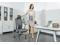 LEBBAGE Ergonomic Office Chair, Computer Desk Chair with Adjustable Sponge Lumbar Support, Thick Cushion High Back Desk Chair, Adjustable Headrest and PU armrests,Big Size seat, Alloy Legs