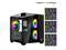YEAH MAGIC CUBE Gaming computer Case,Tempered Glass,Three-sided transparent, support MATX, With 3 RGB fans, 3D panoramic view, left and right compartments Gaming desktop Case,Black
