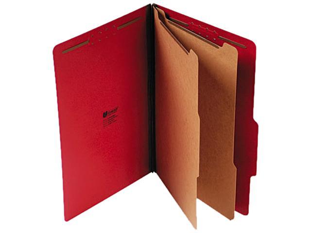 Universal 10313 Pressboard Classification Folders  Legal  Six-Section  Ruby Red  10/Box