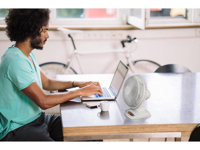 Lasko 6' 2-Speed Personal Table Fan with Storage Tray, 2002W, White