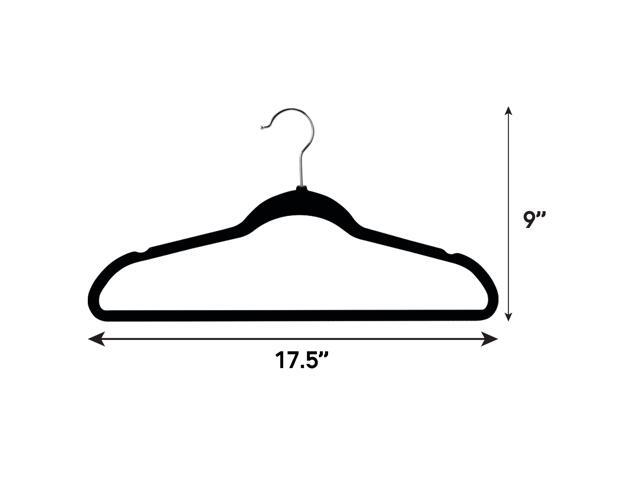 Elama Home 50 Piece Flocked Velvet Clothes Hangers with Stainless Steel Swivel Hooks in BlackHANGER50PIECEBLACK