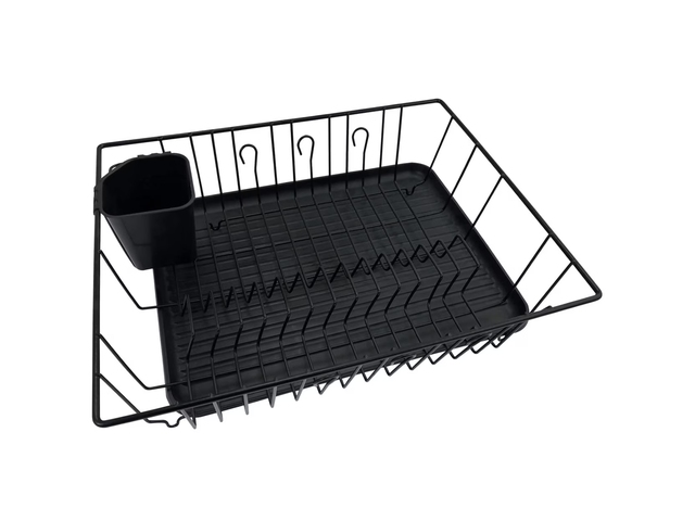 Better Chef 16-inch 3-Piece Dish Rack PVC-Coated Steel Large Drainer - DR-1602