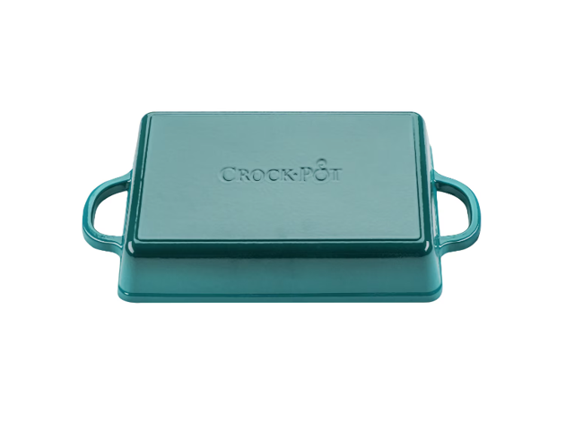 Crock Pot 112008.01 Artisan Enameled Cast Iron 13-inch Lasagna Pan, Teal Ombre