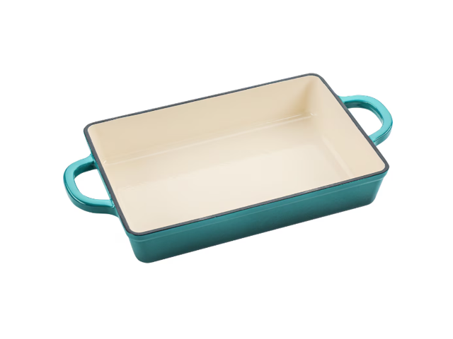 Crock Pot 112008.01 Artisan Enameled Cast Iron 13-inch Lasagna Pan, Teal Ombre