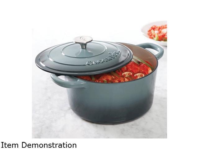 Crock Pot 69143.02 Artisan 7 Quart Enameled Cast Iron Round Dutch Oven, Slate Gray