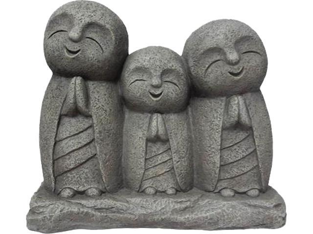 15" Polyresin Lucky Japanese Jizo Family Praying Outdoor Statue Gray - Hi-Line Gift