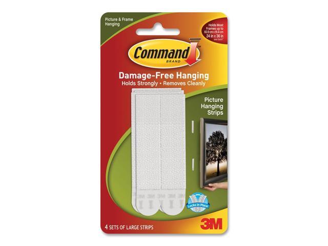 3M Command 17206 Large Picture Hanging Strips, White, 4 Sets of Strips
