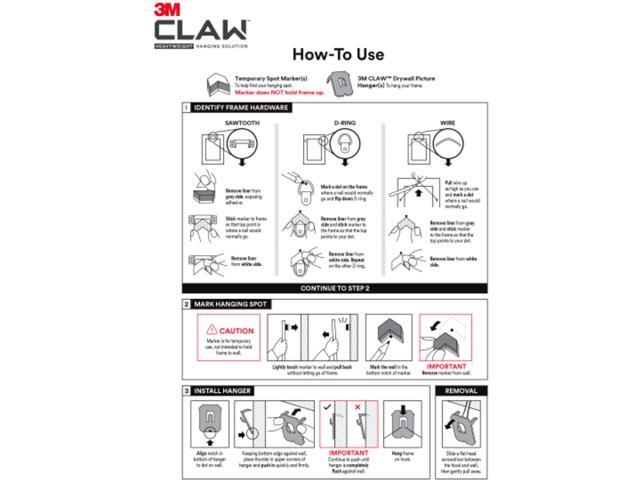 3M Claw Drywall Picture Hanger - Steel - 10/Pack 3PHKITM10ES