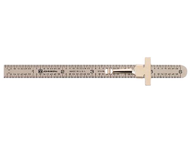 6' Stainless Steel Metric Pocket Clip Rule - 1/64' & mm