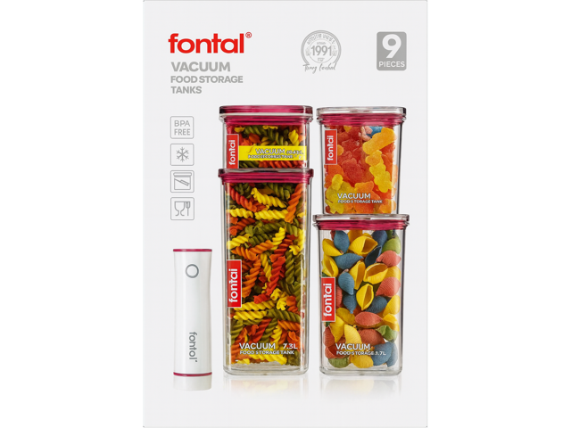 FONTAL Electric Vacuum Sealer Machine with 4 Airtight Food Storage Container (0.5Qt / 1.2Qt / 1.8Qt / 2.4Qt) Meal Prep, Leakproof