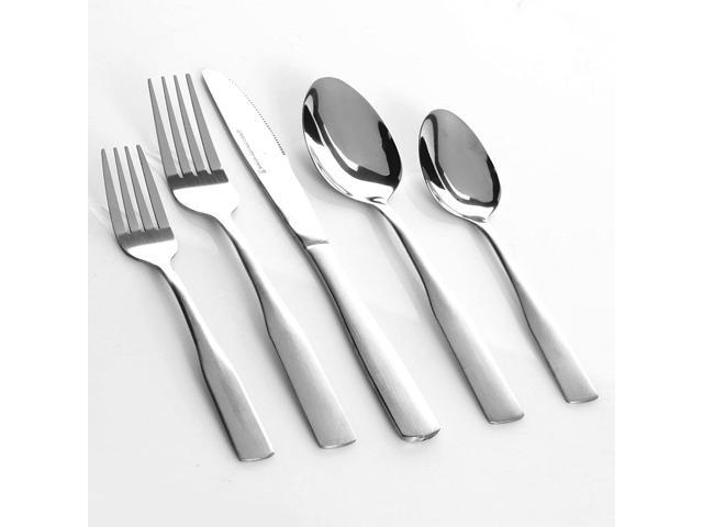 Gibson Home Abbeville 61 Piece Stainless Steel Flatware Set with Wire Caddy 105685.61RM
