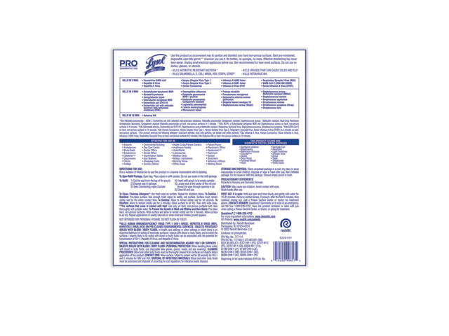 Lysol 19200-99857 Professional Disinfecting Wipe Bucket Refill, 6 x 8, Lemon and Lime Blossom, 800 Wipes/Bag, 2 Refill Bags/Carton