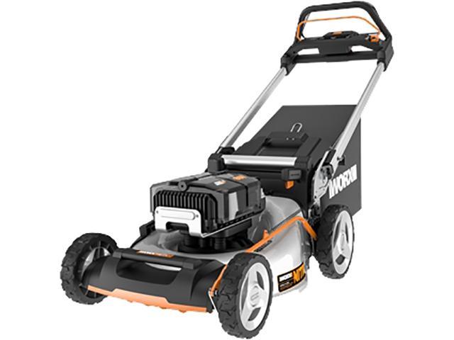 Worx Nitro WG761 80V 21  Cordless Self-Propelled Lawn Mower with Brushless Motor & Rear Wheel Drive (4) Batteries & Charger Included