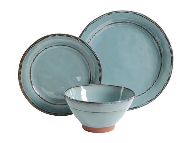 Gibson Elite 116888.12 Terranea 12 Piece Dinnerware Set, Teal