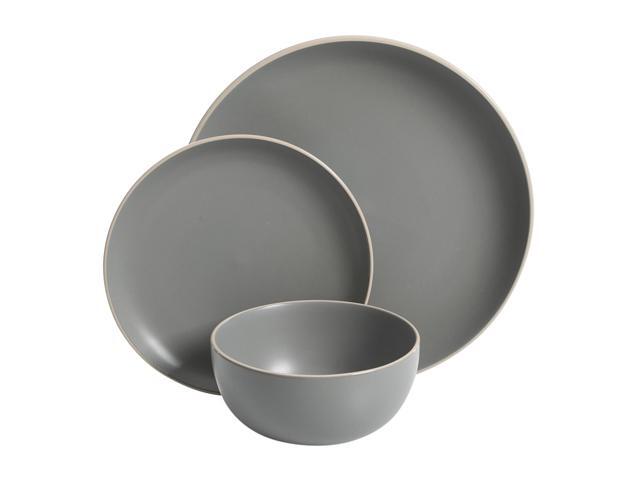 Gibson Overseas Rockaway 12 piece Dinnerware Set in Grey