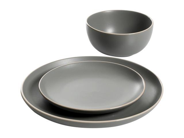 Gibson Overseas Rockaway 12 piece Dinnerware Set in Grey