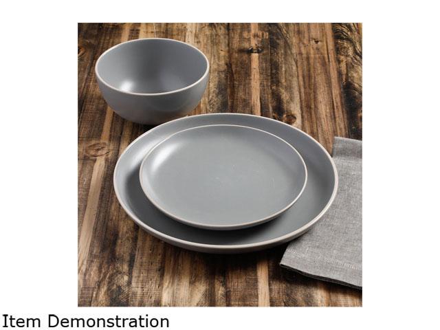 Gibson Overseas Rockaway 12 piece Dinnerware Set in Grey