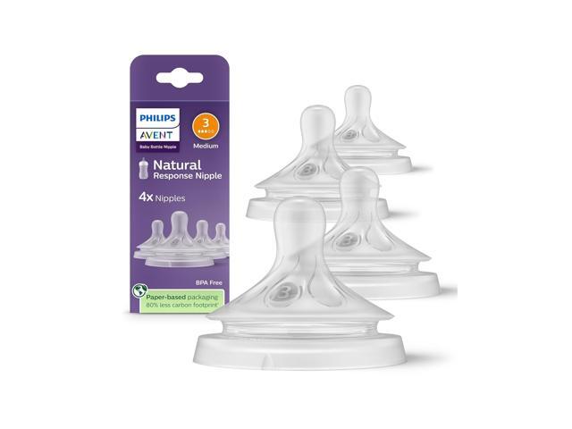 Philips Avent Natural Response Nipples, Medium Flow (Flow 3), 4-pack, SCY963/44