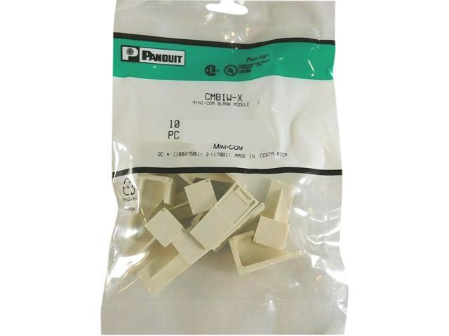 PANDUIT CMBIW-X Blank Module,Mini Com,Off White,1 Port