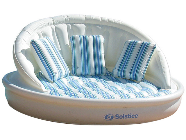 Swimline Solstice Aqua Sofa Inflatable Pool Lounger Float with Instaflate System