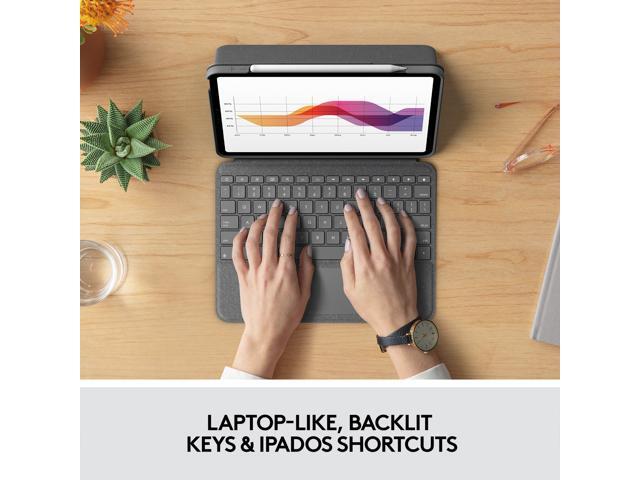 Logitech Folio Touch Keyboard and Trackpad Cover for iPad Air 4th & 5th Gen (Oxford Grey) - image 3