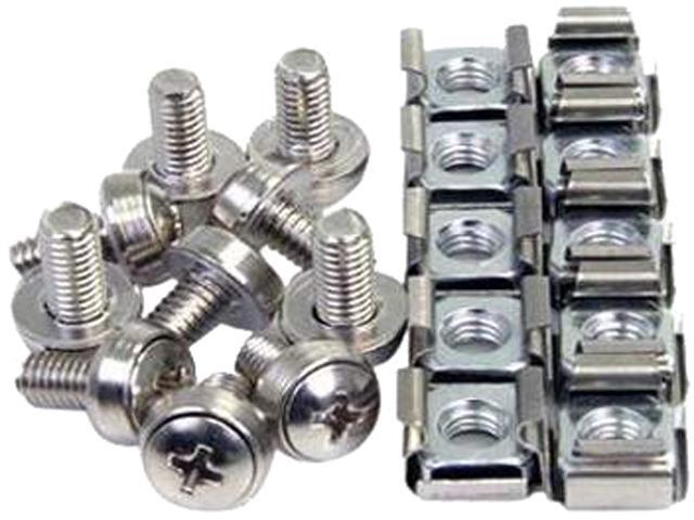 4XEM 4XM5CAGENUTS 4XEM 50 Pkg M5 Rack Mounting Screws and Cage Nuts For Server Racks/Cabinets - Rack Screw - Philips - Stainless Steel
