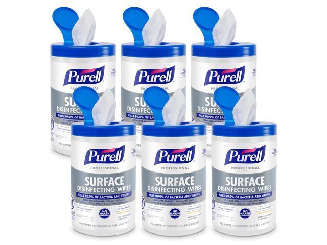 PURELL Professional Surface Disinfecting Wipes, Citrus Scent, 110 Count Canister, 7x 8 Wipes, Pack of 6 Canisters PURELL Professional Surface Disinfecting Wipes, Citrus Scent, 110 Count Canister, 7x 8 Wipes, Pack of 6 Canisters