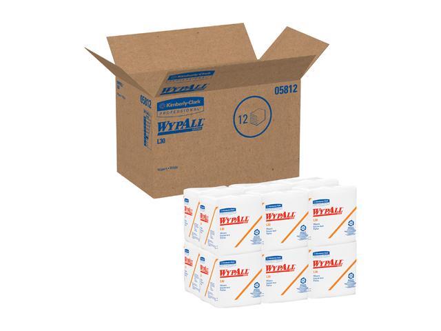 WypAll L30 DRC Towels (05812), Strong and Soft Wipes, White, 12 Packs / Case, 90 Towels / Pack