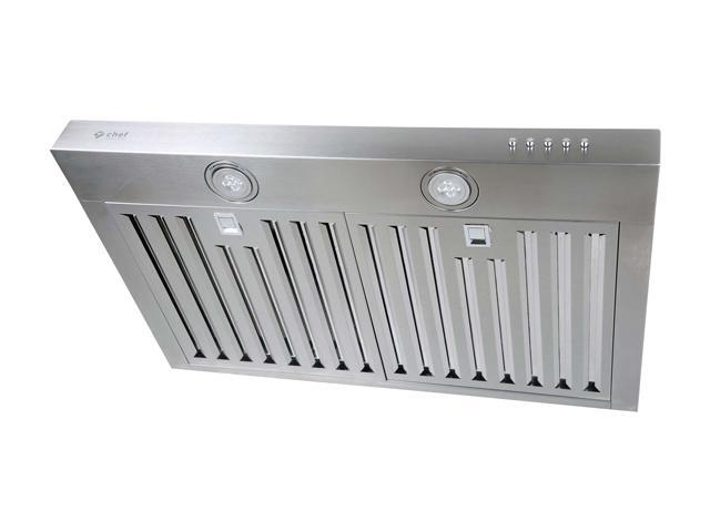 Chef 30" WM-530SS-30P Wall Mount Range Hood w/ Powerful Blower, Mechanic Button Control, Dishwasher Safe Baffle Filters, LED Lamps, Fits 6" Duct or...