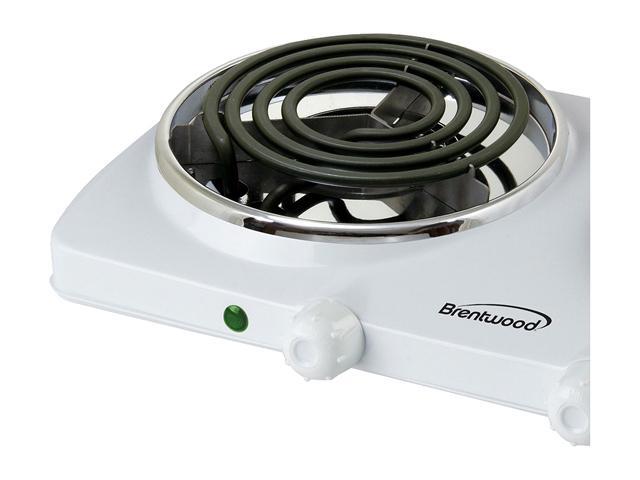 Brentwood Appliances 1500w Double Electric Burner, White TS-368W
