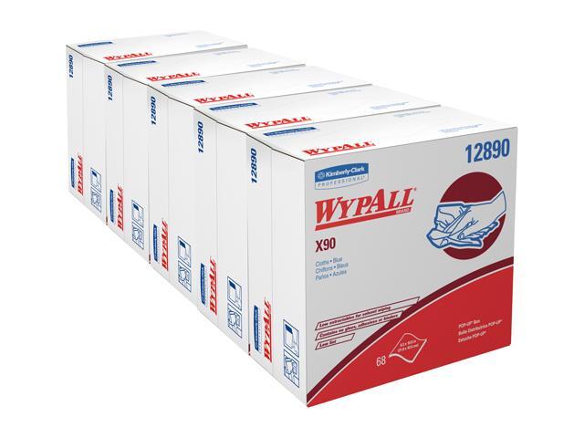 WypAll X90 Extended Use Cloths (12890), Reusable Wipes POP-UP BOX, Blue Denim, 5 Boxes / Case, 68 Sheets / Box, 340 Sheets / Case
