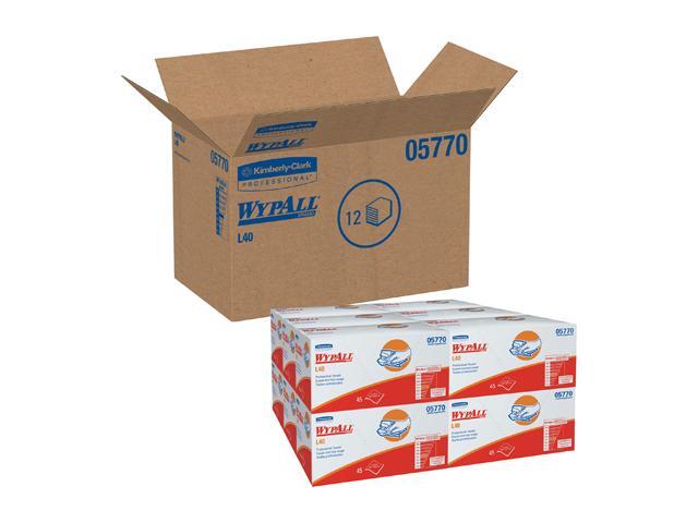 WypAll L40 Disposable Cleaning and Drying Towels 'DRY-UP' Towels (05770), Limited Use Towels, 12' x 23', White, 540 / Case, 12 Packs of 45 Towels